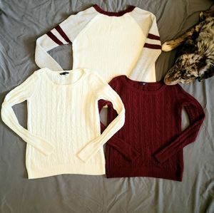 American Eagle Burgundy Sweater Bundle